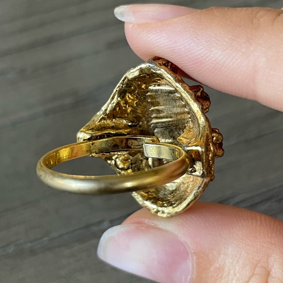 Vintage gold ruby adjustable ring - Picture 2 of 4